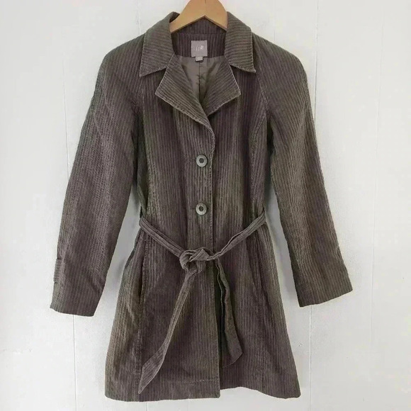J. Jill Velvet Gray Button Front Peacoat women's XS - Picture 1 of 11